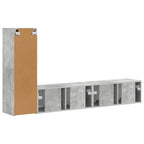 Set mobile TV 3 pcs Grigio cemento Legno multistrato