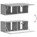 Set mobile TV 3 pcs Grigio cemento Legno multistrato