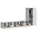 Set mobile TV 3 pcs Grigio cemento Legno multistrato