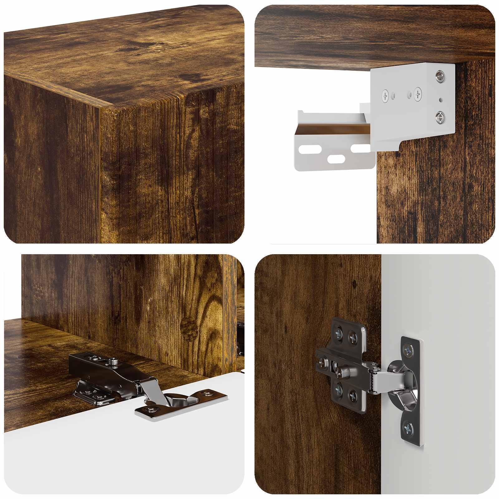 Set mobile TV 3 pcs Rovere fumé Legno multistrato