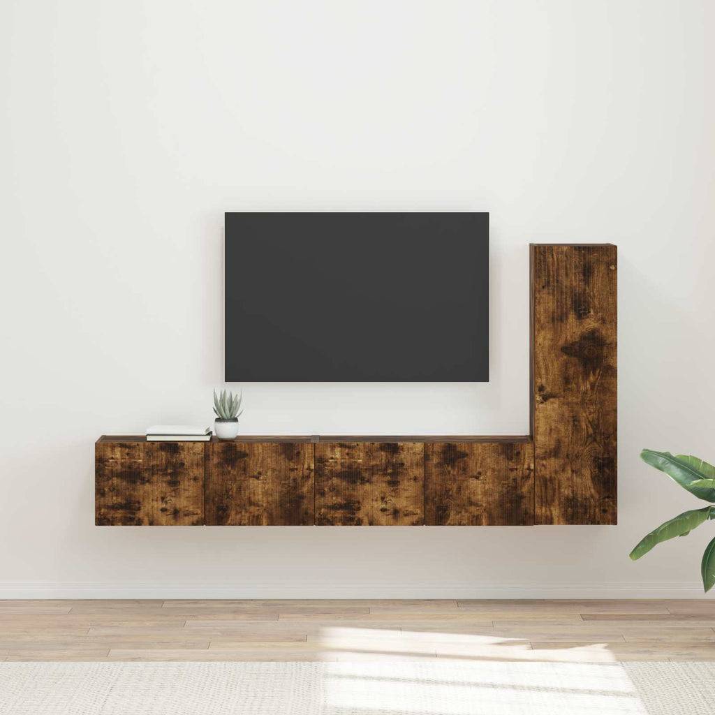 Set mobile TV 3 pcs Rovere fumé Legno multistrato