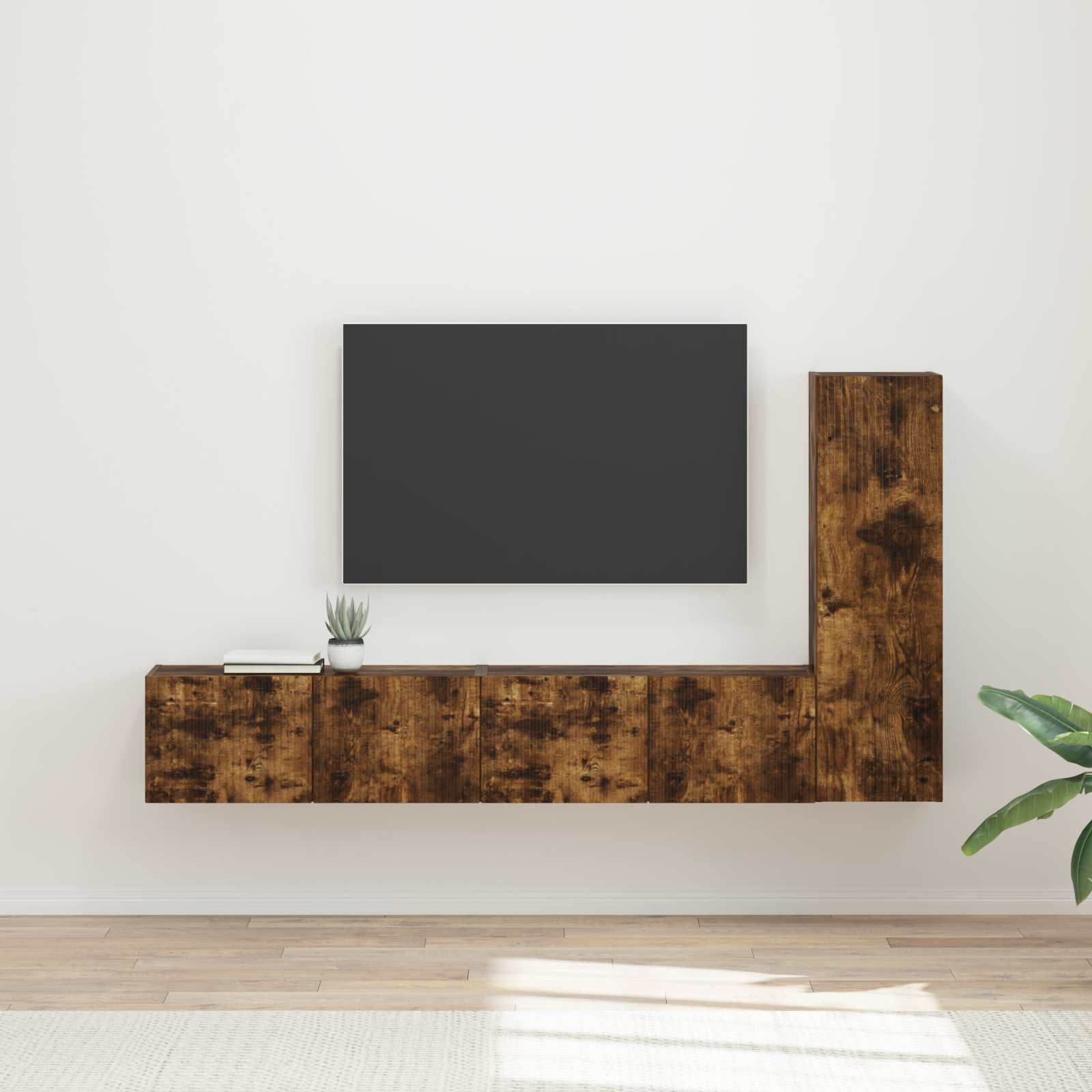 Set mobile TV 3 pcs Rovere fumé Legno multistrato