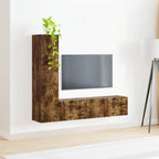 Set mobile TV 3 pcs Rovere fumé Legno multistrato