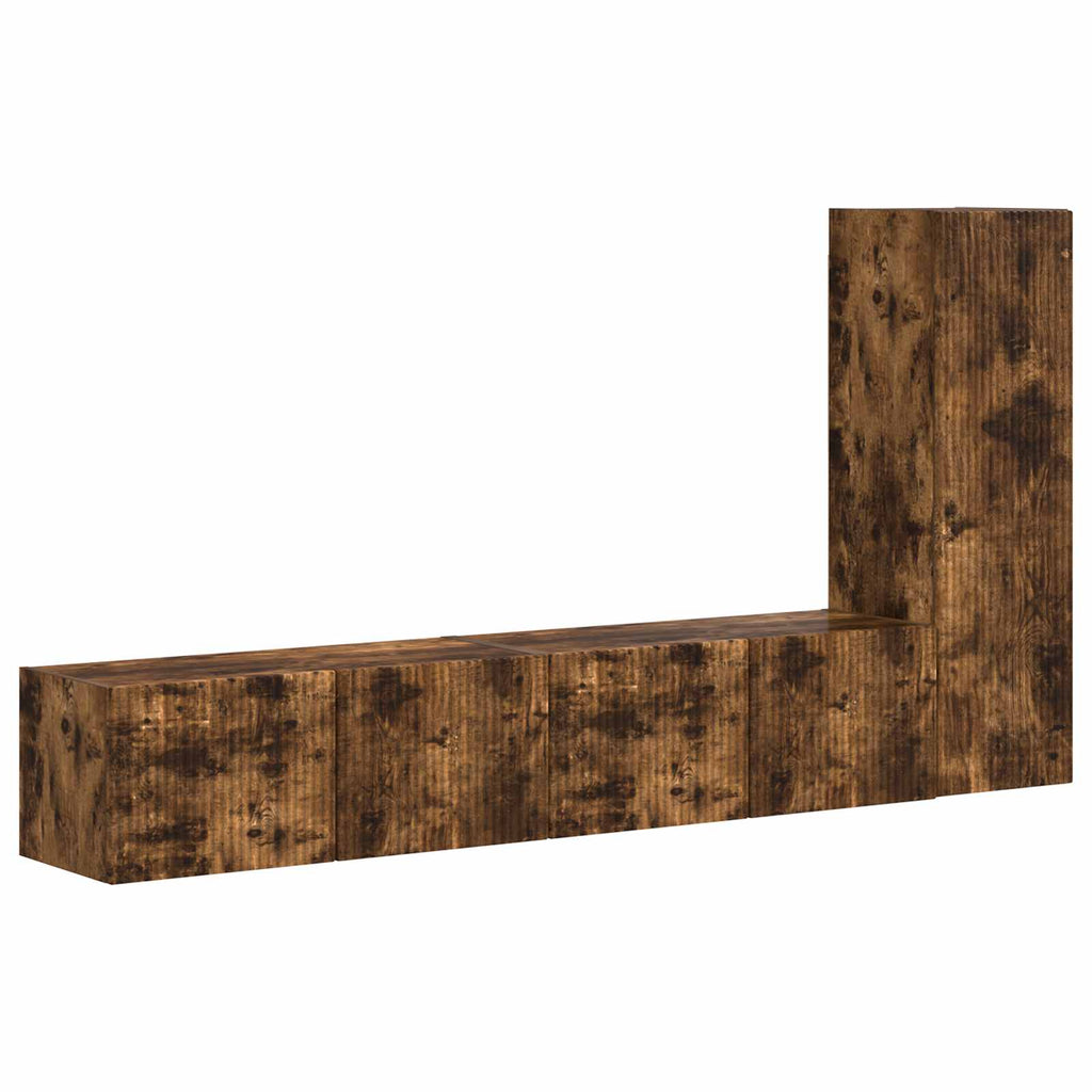 Set mobile TV 3 pcs Rovere fumé Legno multistrato