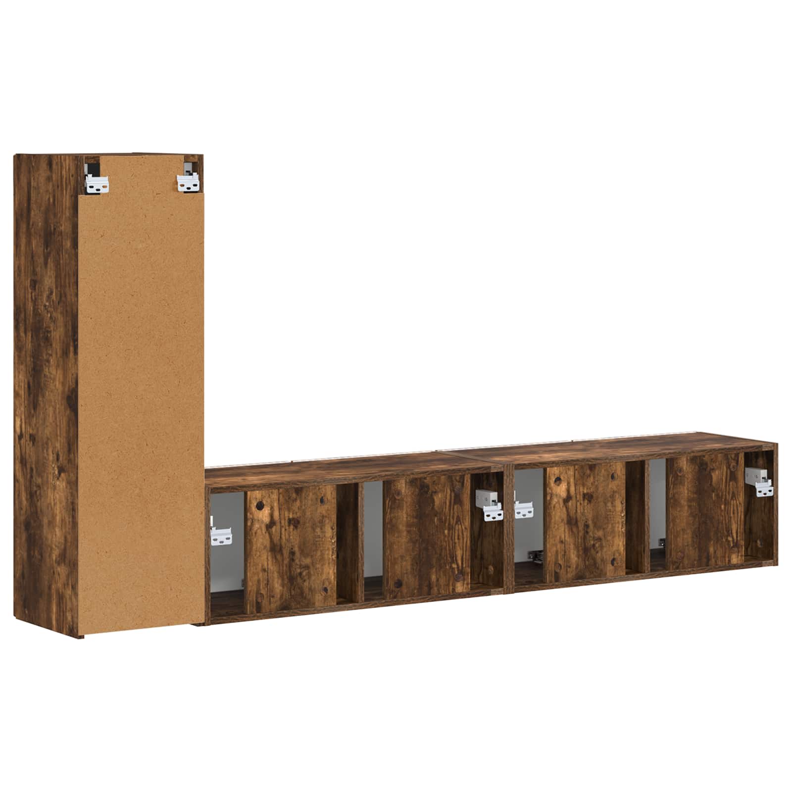 Set mobile TV 3 pcs Rovere fumé Legno multistrato