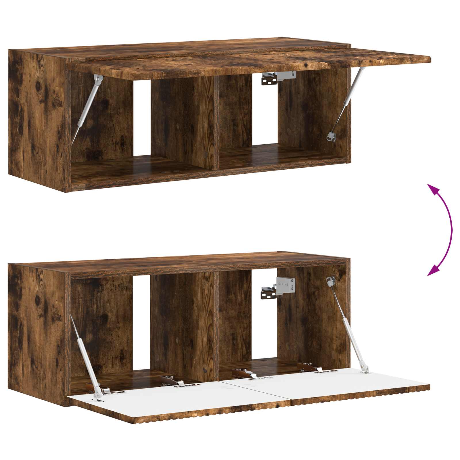 Set mobile TV 3 pcs Rovere fumé Legno multistrato