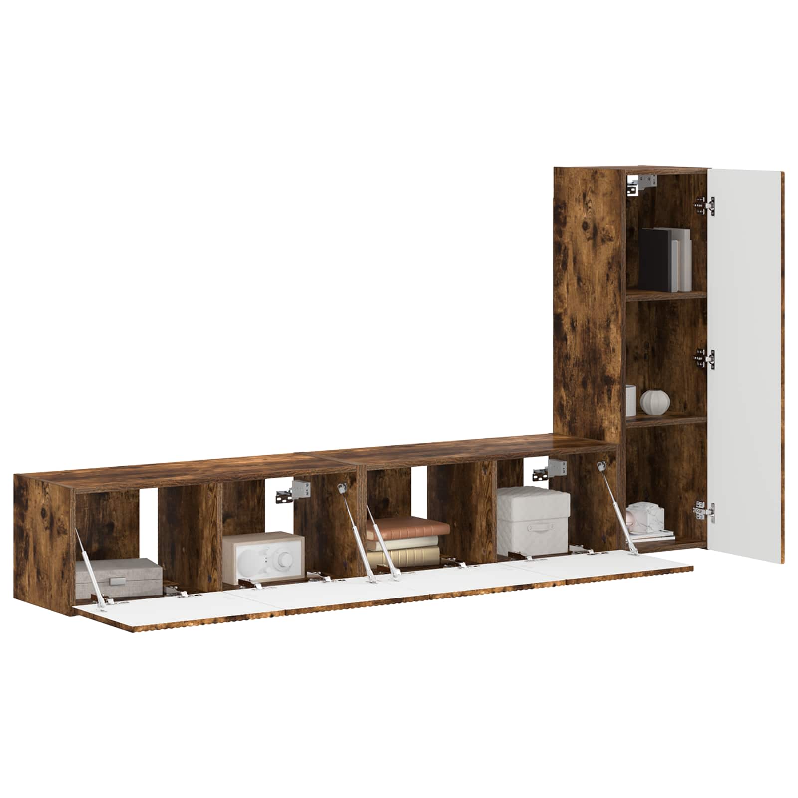 Set mobile TV 3 pcs Rovere fumé Legno multistrato