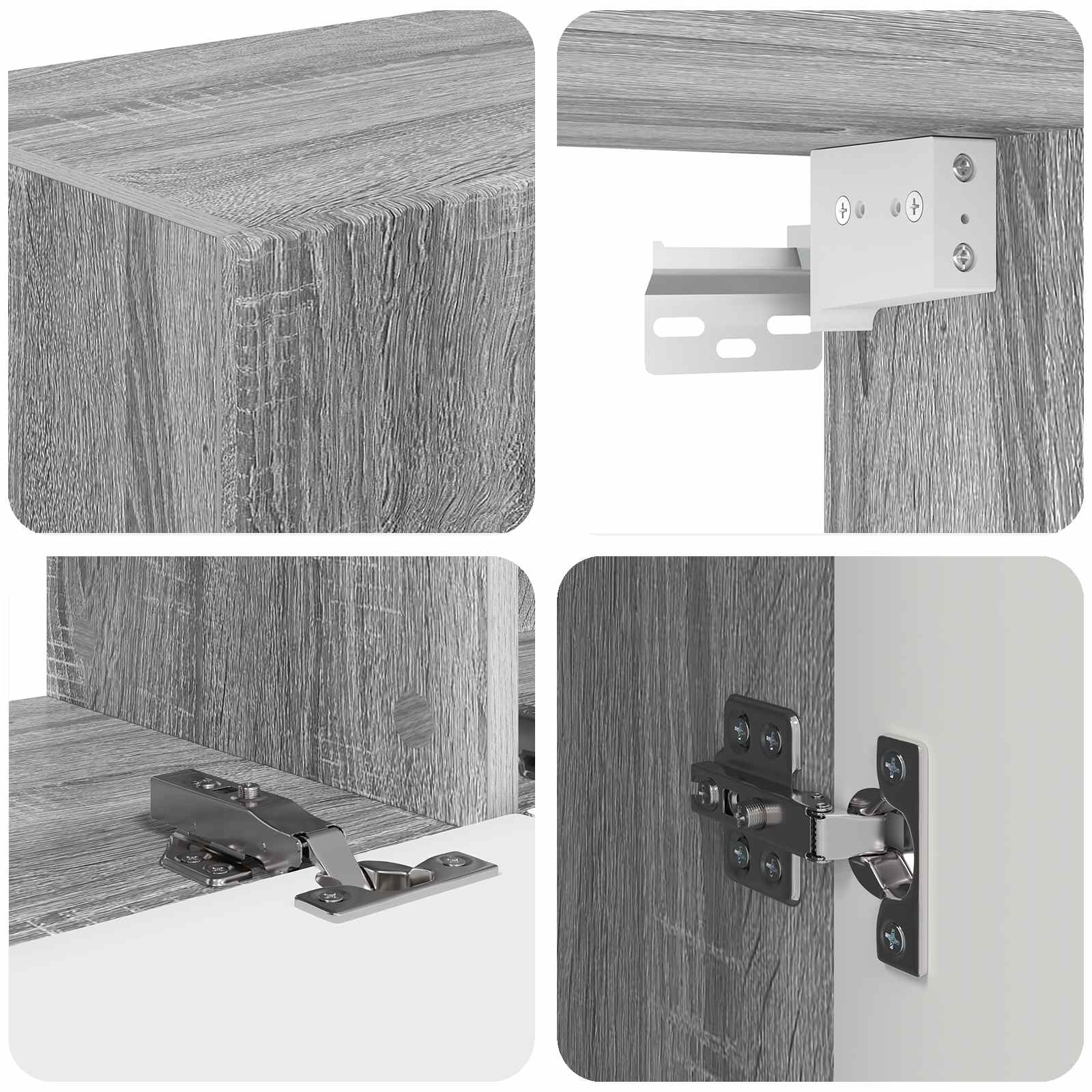 Set mobile TV 3 pcs Grigio Sonoma Legno multistrato