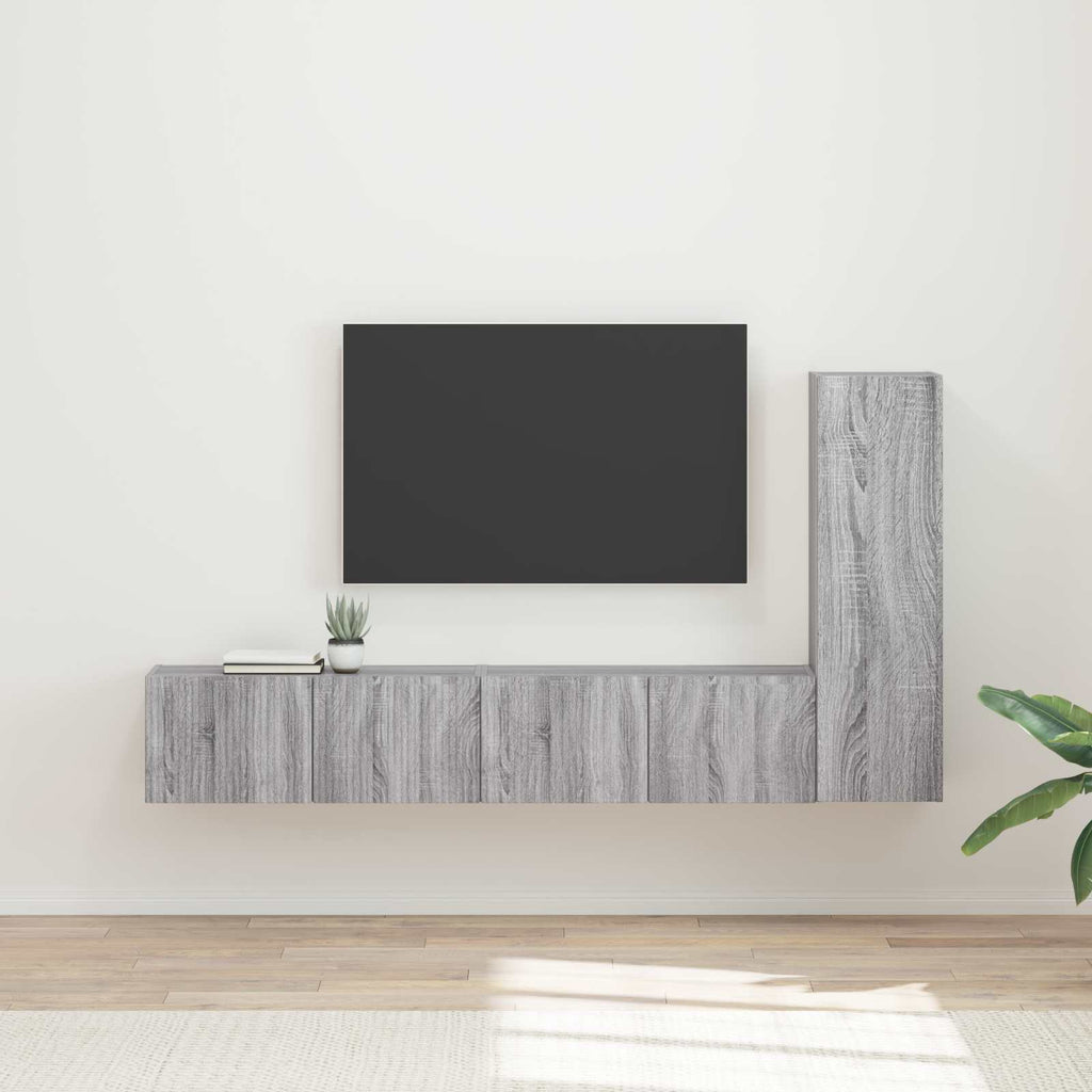 Set mobile TV 3 pcs Grigio Sonoma Legno multistrato