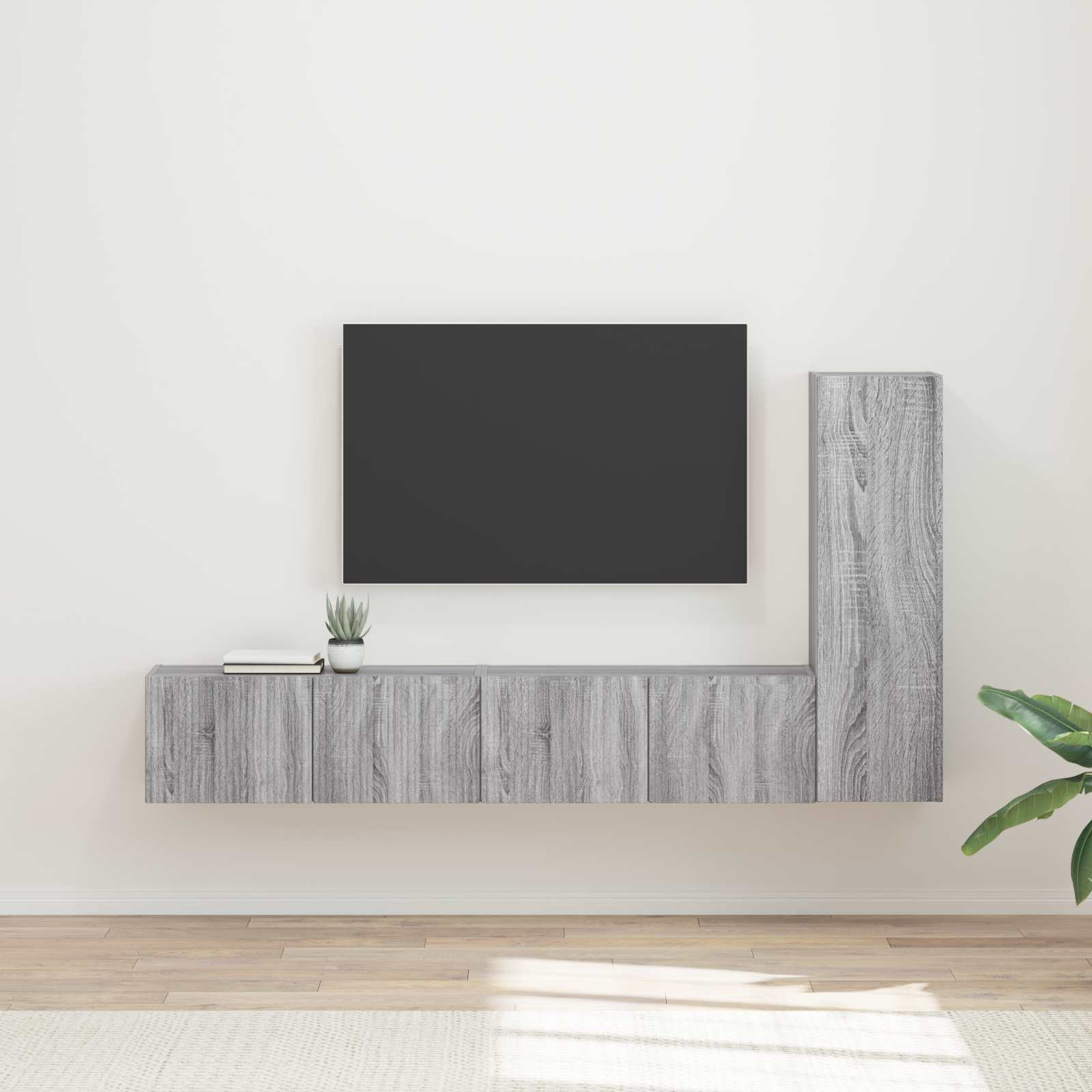Set mobile TV 3 pcs Grigio Sonoma Legno multistrato