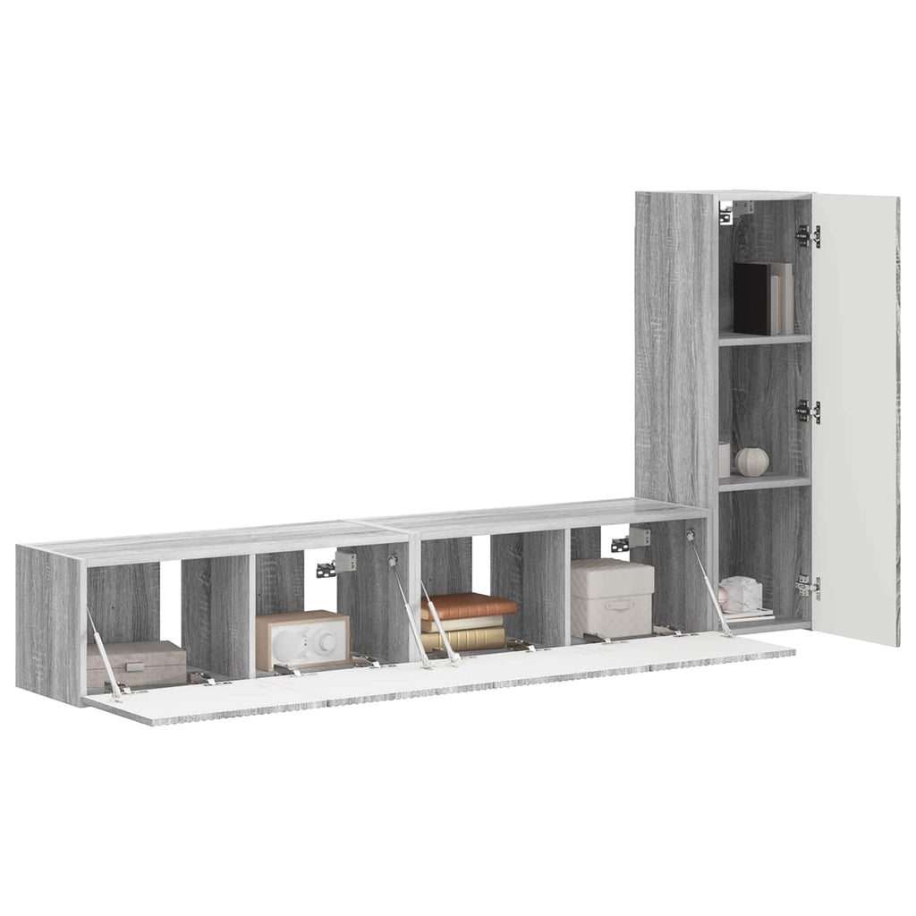 Set mobile TV 3 pcs Grigio Sonoma Legno multistrato