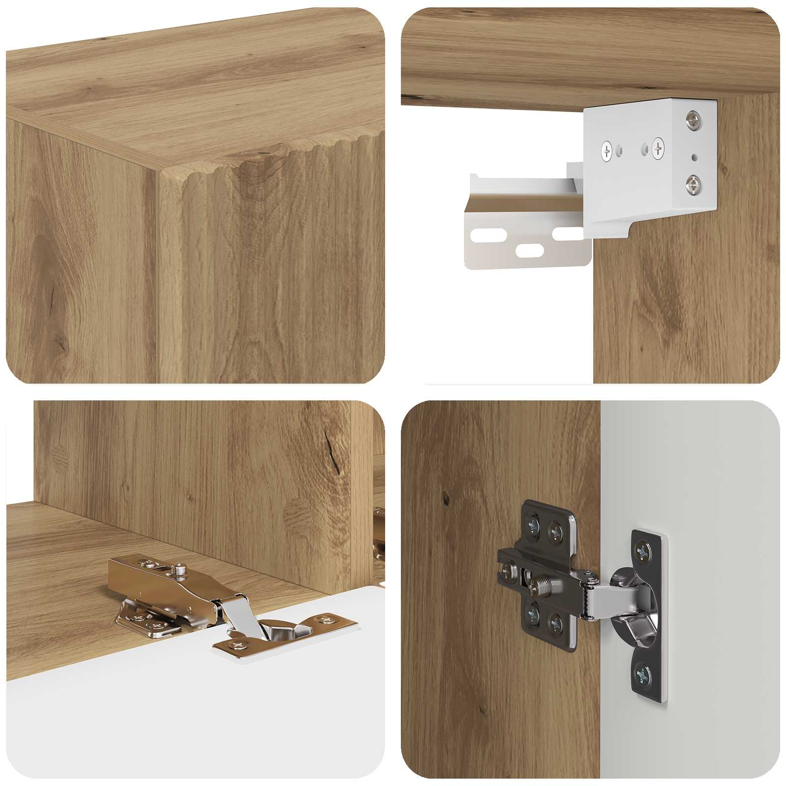 Set mobile TV 3 pcs Rovere artigianale Legno multistrato