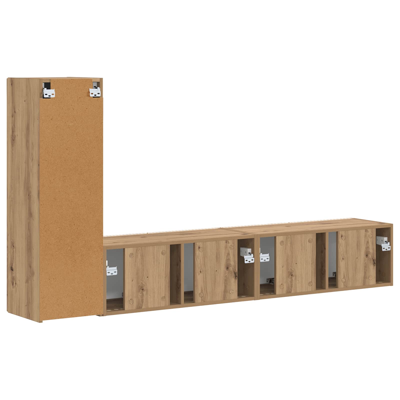 Set mobile TV 3 pcs Rovere artigianale Legno multistrato