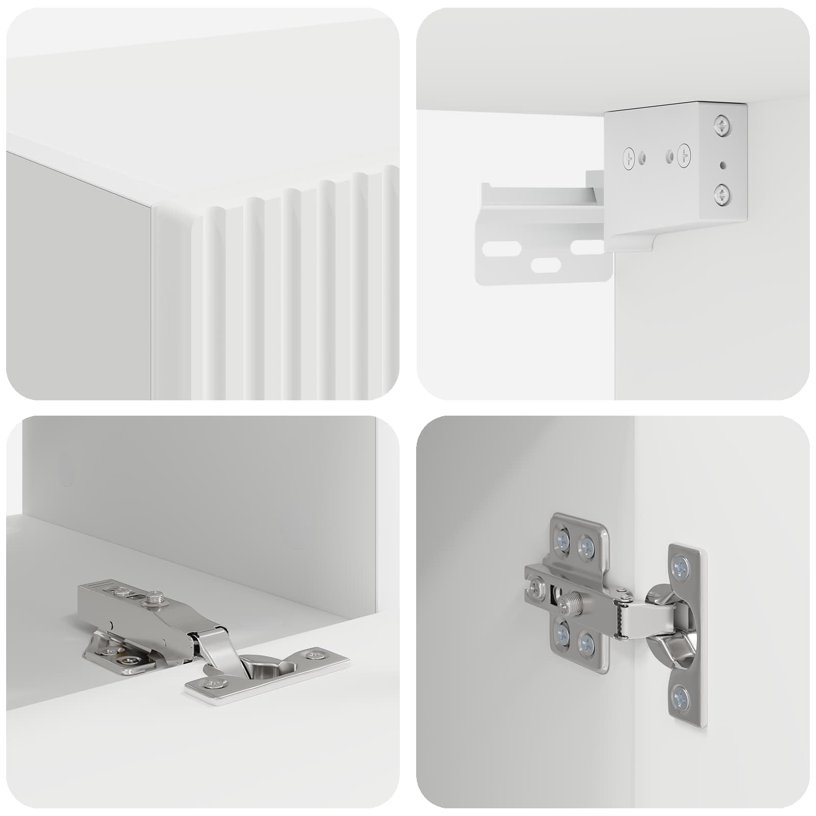 Set mobile TV 5 pcs Bianco Legno multistrato
