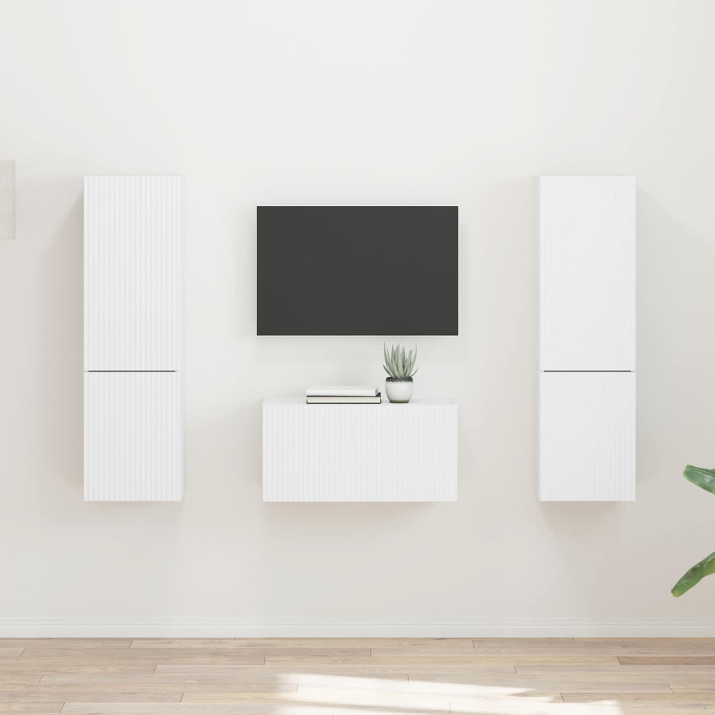 Set mobile TV 5 pcs Bianco Legno multistrato