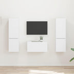 Set mobile TV 5 pcs Bianco Legno multistrato