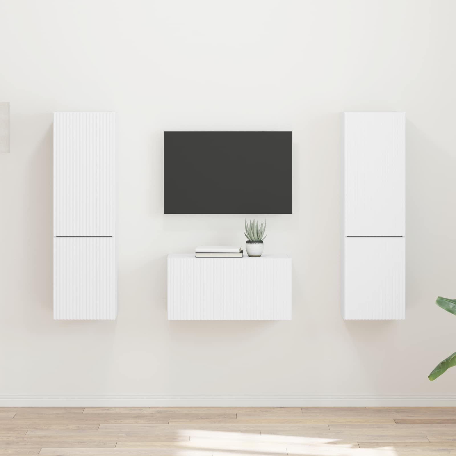 Set mobile TV 5 pcs Bianco Legno multistrato