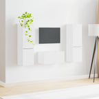 Set mobile TV 5 pcs Bianco Legno multistrato