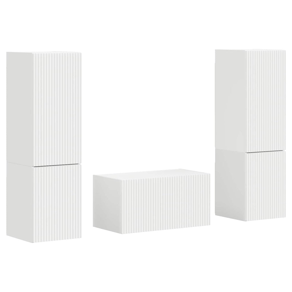 Set mobile TV 5 pcs Bianco Legno multistrato