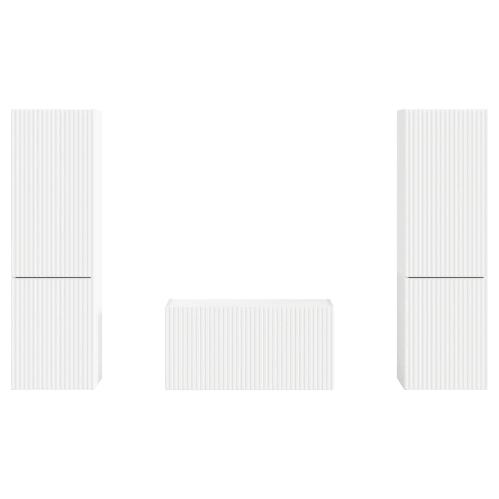 Set mobile TV 5 pcs Bianco Legno multistrato
