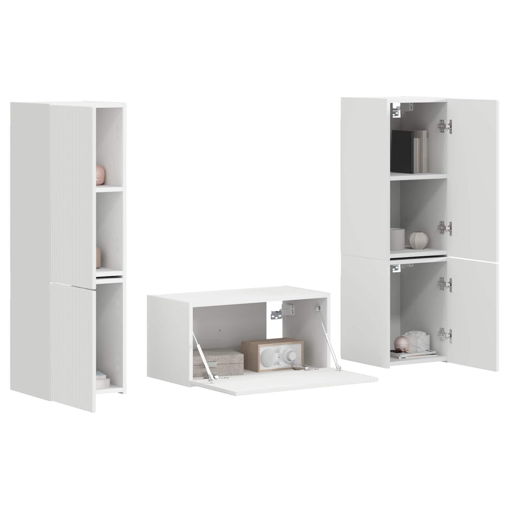 Set mobile TV 5 pcs Bianco Legno multistrato