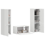 Set mobile TV 5 pcs Bianco Legno multistrato