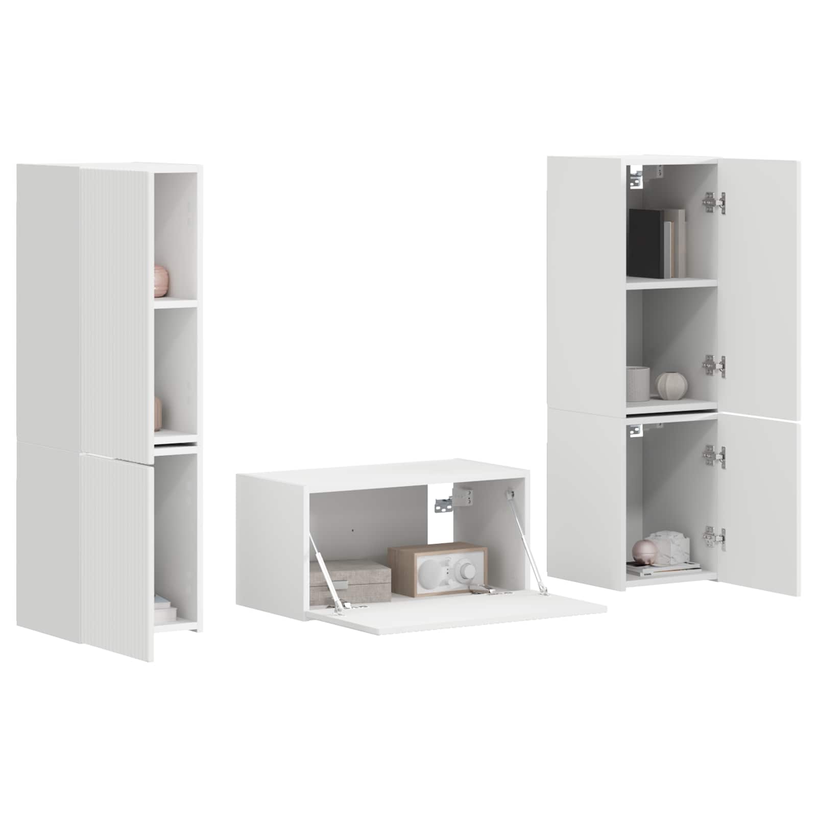 Set mobile TV 5 pcs Bianco Legno multistrato