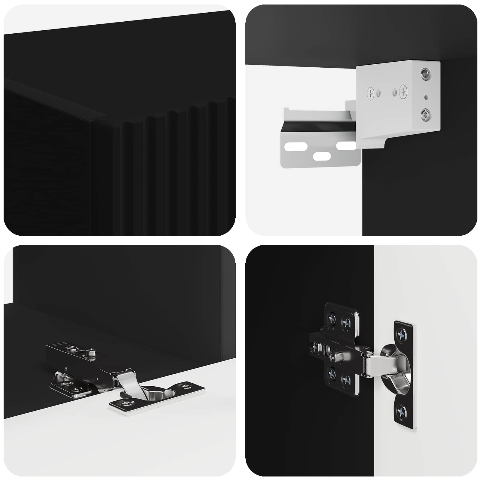 Set mobile TV 5 pcs Nero Legno multistrato