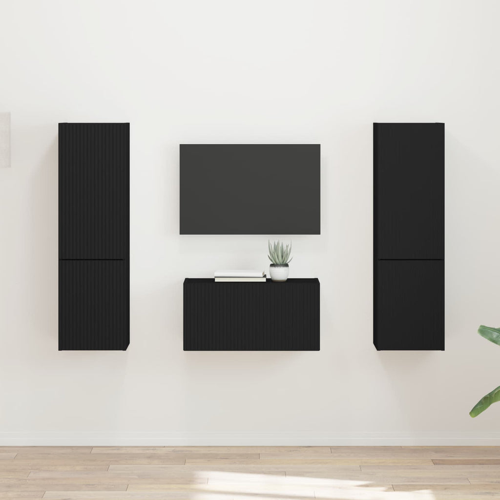 Set mobile TV 5 pcs Nero Legno multistrato