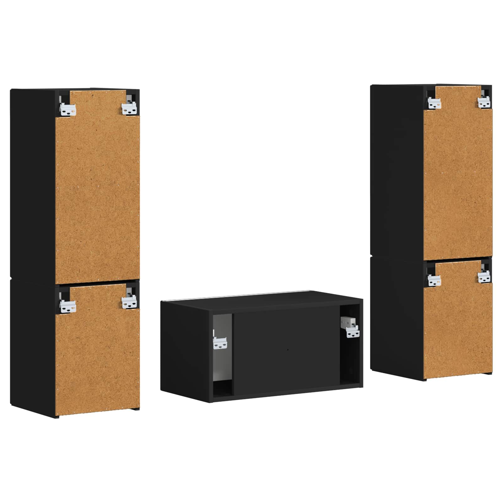 Set mobile TV 5 pcs Nero Legno multistrato