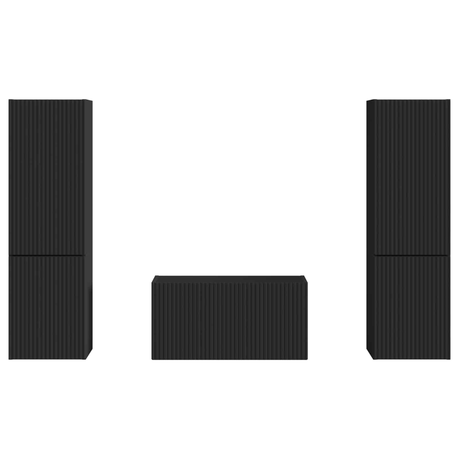 Set mobile TV 5 pcs Nero Legno multistrato