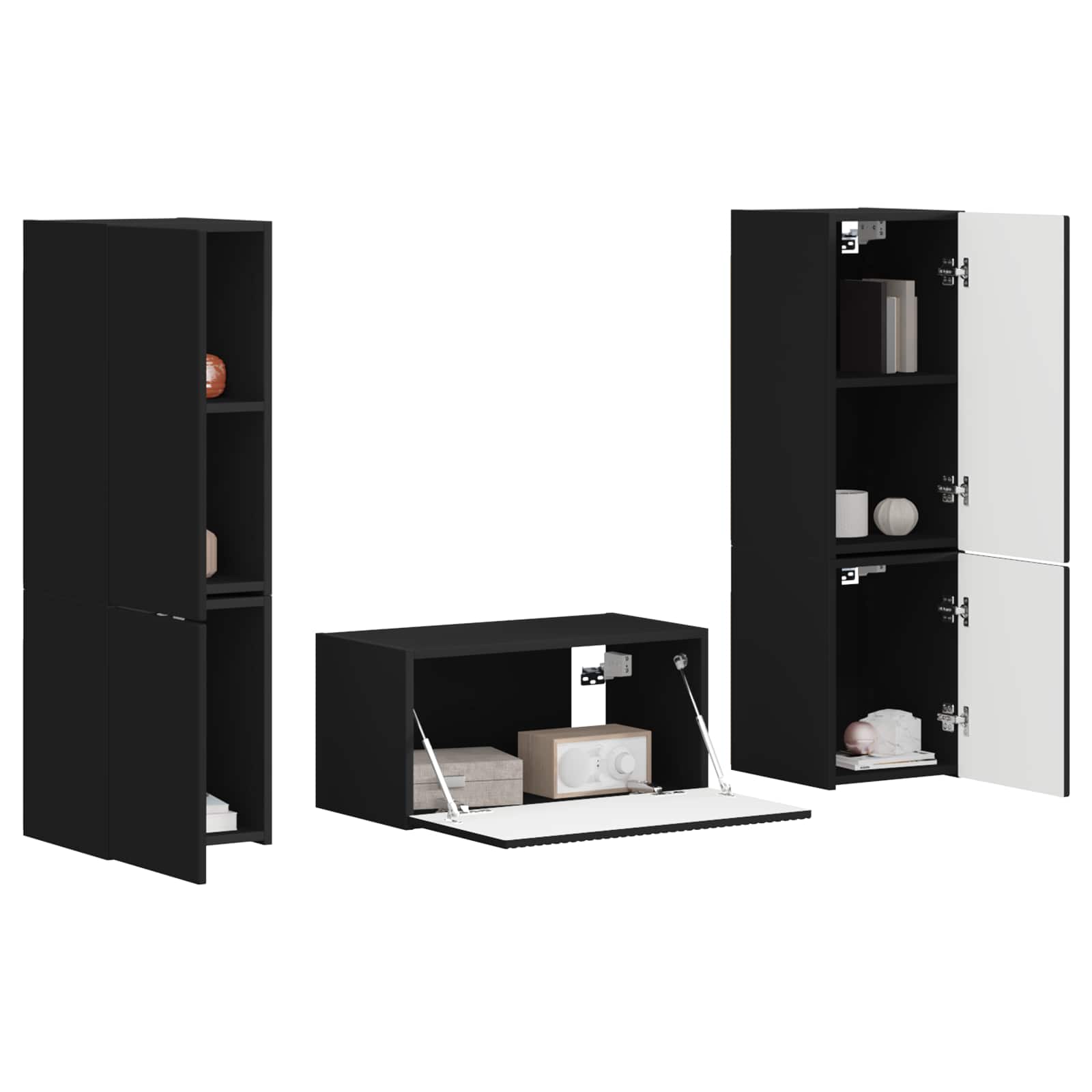 Set mobile TV 5 pcs Nero Legno multistrato