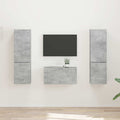 Set mobile TV 5 pcs Grigio cemento Legno multistrato