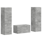 Set mobile TV 5 pcs Grigio cemento Legno multistrato