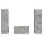 Set mobile TV 5 pcs Grigio cemento Legno multistrato