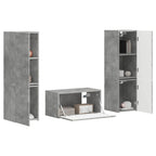 Set mobile TV 5 pcs Grigio cemento Legno multistrato