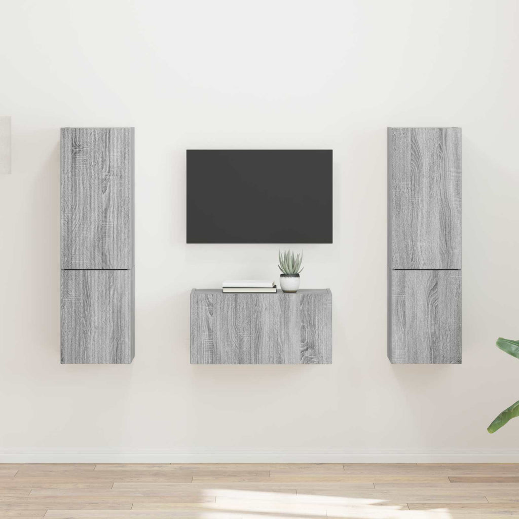 Set mobile TV 5 pcs Grigio Sonoma Legno multistrato