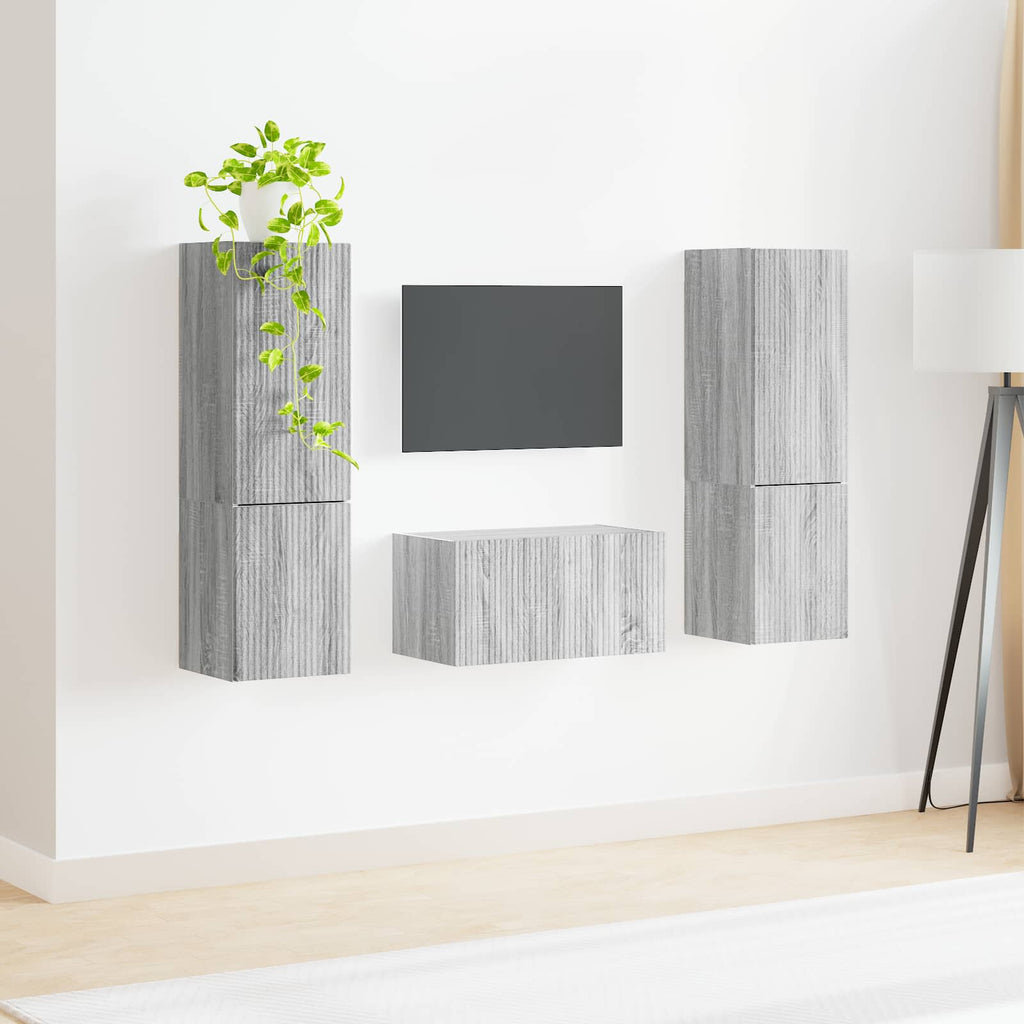 Set mobile TV 5 pcs Grigio Sonoma Legno multistrato