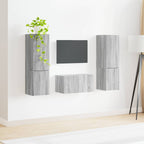 Set mobile TV 5 pcs Grigio Sonoma Legno multistrato