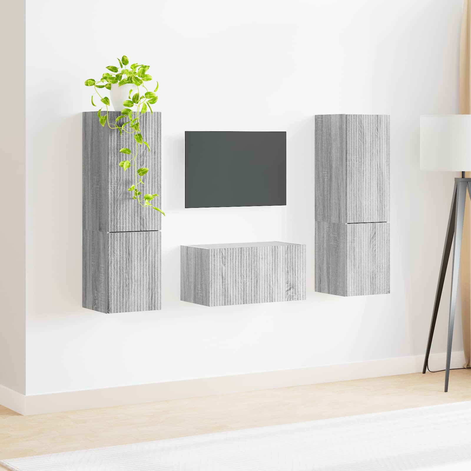 Set mobile TV 5 pcs Grigio Sonoma Legno multistrato