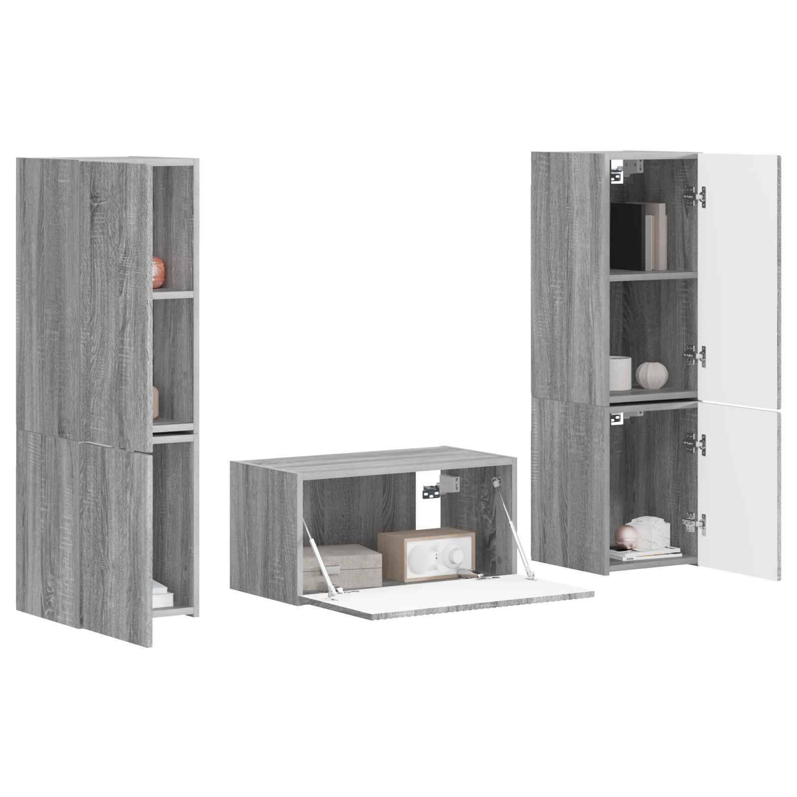 Set mobile TV 5 pcs Grigio Sonoma Legno multistrato