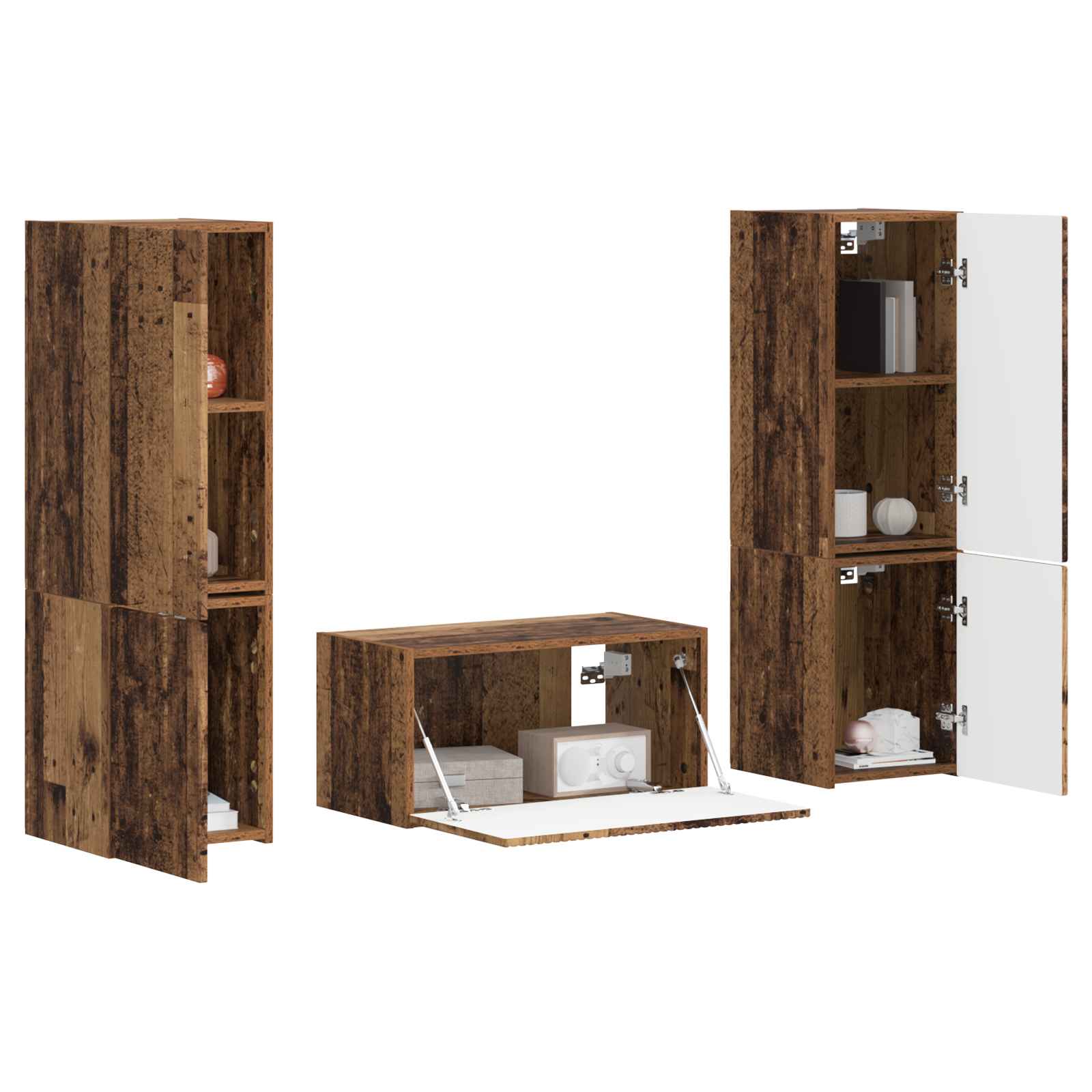 Set mobile TV 5 pcs Legno vecchio Legno multistrato