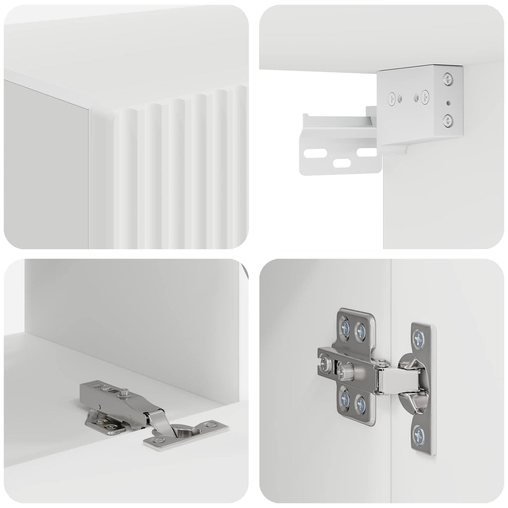 Set mobile TV 4 pcs Bianco Legno multistrato