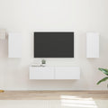 Set mobile TV 4 pcs Bianco Legno multistrato