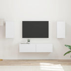 Set mobile TV 4 pcs Bianco Legno multistrato