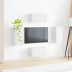Set mobile TV 4 pcs Bianco Legno multistrato