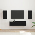 Set mobile TV 4 pcs Nero Legno multistrato