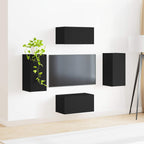 Set mobile TV 4 pcs Nero Legno multistrato