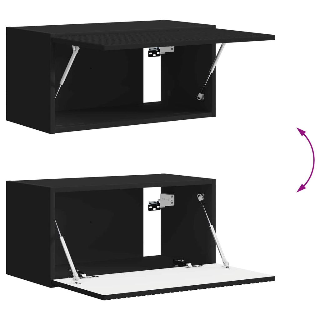 Set mobile TV 4 pcs Nero Legno multistrato