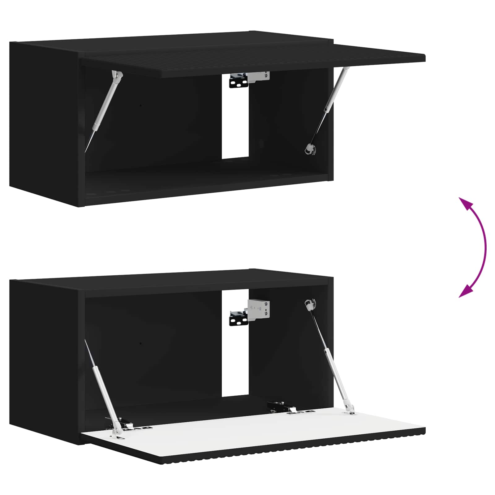 Set mobile TV 4 pcs Nero Legno multistrato